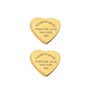 Gold Heart Earrings  Forever Love New York  NEW